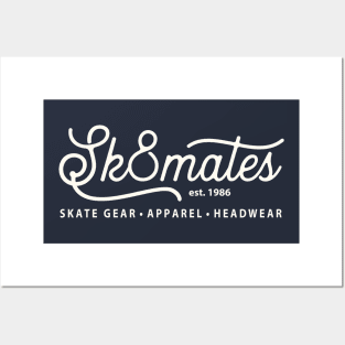 Sk8mates Logo Design Est 1986 Back Printed Posters and Art